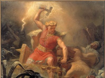 Thor's Fight with the Giants by M.E. Winge, 1872